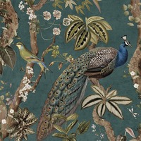 Peacock Woods Wallpaper Aqua / Multi Holden 13682