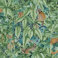 Lemur Leaves Wallpaper Aqua / Green Holden 14311