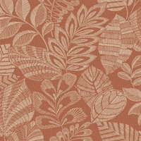 Madou Leaf Wallpaper Brick Red Grandeco A86403
