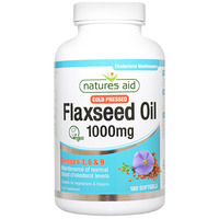 Image of Natures Aid Cold Pressed Flaxseed Oil - 180 Vegicaps
