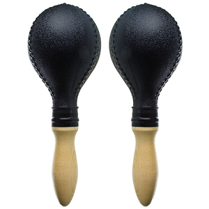 Tiger Plastic Maracas With Wooden Handles Large Black