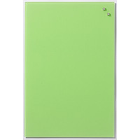 Image of NAGA Magnetic Glass Noticeboard LIME GREEN 40 x 60cm