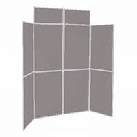 Image of 8 Panel Folding Display Stand Grey Frame/Grey Fabric