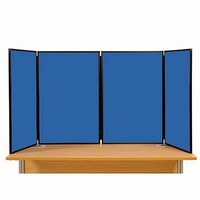 Image of 4 Panel Maxi Desk Top Display Stand Black Frame/Blueberry Fabric
