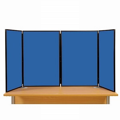 4 Panel Maxi Desk Top Display Stand Black Frame/Blueberry Fabric