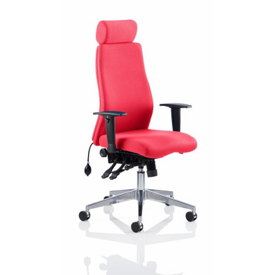 Onyx Posture Chair with Headrest Bergamot Cherry Fabric