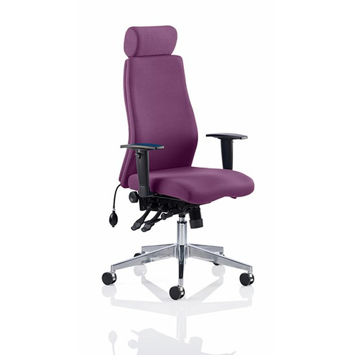 Onyx Posture Chair with Headrest Tansy Purple Fabric