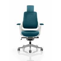 Image of Zure Executive Chair with Headrest Maringa Teal Fabric