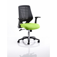 Image of Relay Mesh Back Task Chair Myrrh Green Seat Black Back