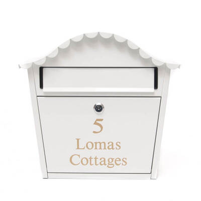 London White Letterbox - personalised with your address