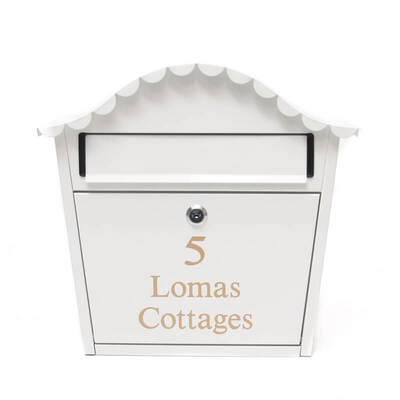 London White Letterbox - personalised with your address