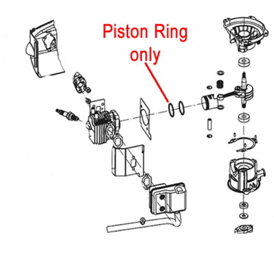 Mitox Hedgetrimmer Piston Rings (Pair) MIGJB25D.01.03.00-1
