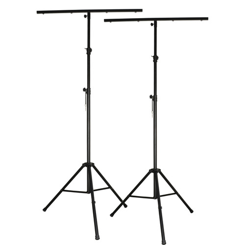 Pair of Heavy Duty Stage Lighting Stands Complete with T Bars 3.2M
