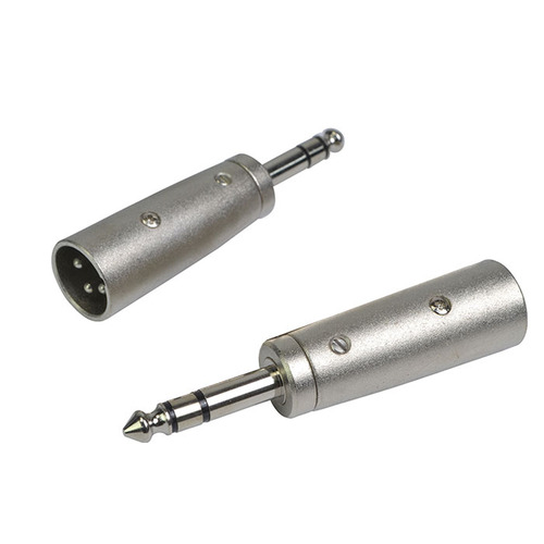 XLR Male to 1/4" 6.35mm Jack Plug Adapter - Stereo Plug TRS