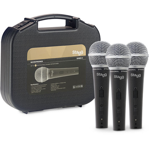 Stagg 3 Piece Microphone Pack Inc. Cables