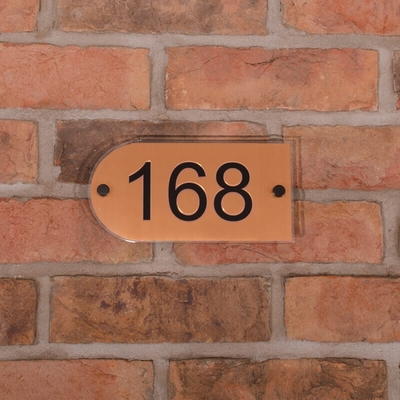 Metallic Acrylic Number Sign - 3 digit copper coloured