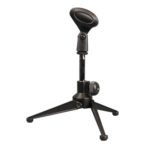 Folding Desk Microphone Stand - Tripod Style With Mic Clip