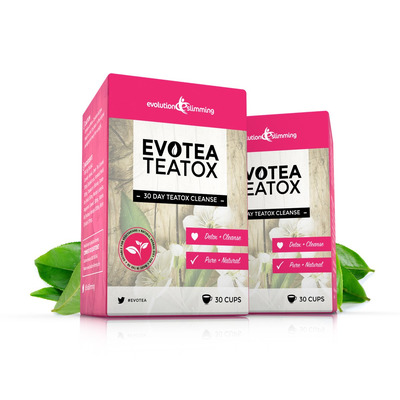EvoTea Teatox Detox Herbal Weight Loss Slimming Tea - 2 Pouches (60 Tea Bags)