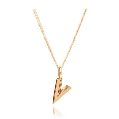 This Is Me 'V' Alphabet Necklace - Gold