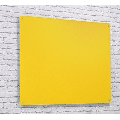 Wall Mounted Glass Board 600 x 450mm Yellow