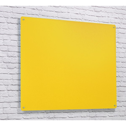 Wall Mounted Glass Board 600 x 450mm Yellow