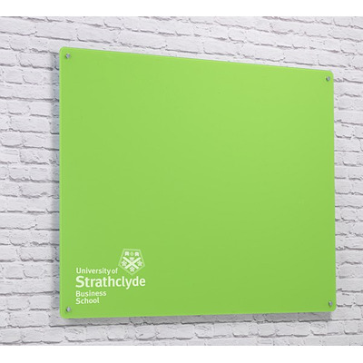 Magnetic Glass Board with your Logo 600 x 450mm Lime
