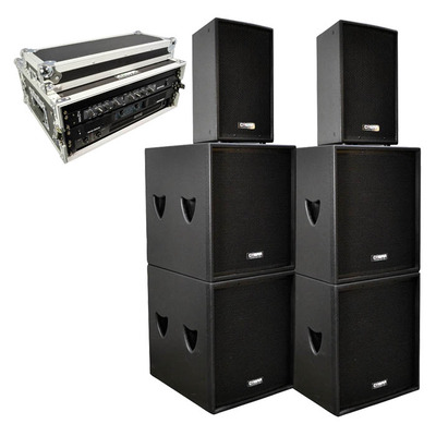 Complete PA System 2460w RMS Includes; Amp Rack