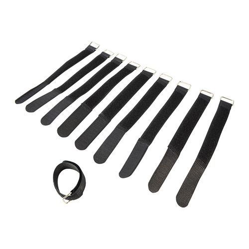 Fabric Cable Ties, Reusable With Hook & Loop Fastening 16 x 200mm Pack of 10