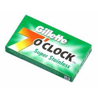 Image of Gillette 7 O'clock Super Stainless Green Safety Razor Blades (x5)