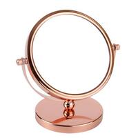 Image of 5x Magnification Compact Rose Gold Short Pedestal Mirror