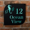 Image of Seahorse Motif Coastal Acrylic House Sign