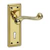 Image of ASEC URBAN Classic Georgian Plate Mounted Mortice Lock Lever Furniture - Polished Brass (Visi)