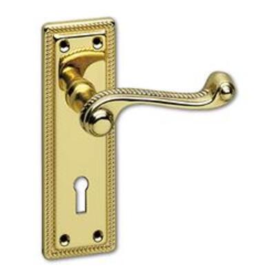 ASEC URBAN Classic Georgian Plate Mounted Mortice Lock Lever Furniture - Polished Brass (Visi)