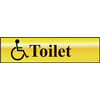 Image of ASEC Disabled Toilet 200mm x 50mm Gold Self Adhesive Sign - 1 Per Sheet