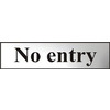 Image of ASEC No Entry 200mm x 50mm Chrome Self Adhesive Sign - 1 Per Sheet