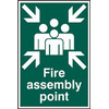 Image of ASEC Fire Assembly Point 200mm x 300mm PVC Self Adhesive Sign - 1 Per Sheet