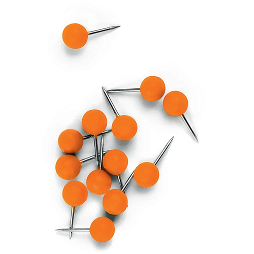 Nobo 1905329 Noticeboard Push Pin Orange Pk 100