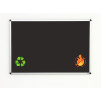 Image of Eco-Sound Aluminium Framed Blazemaster Noticeboard 1500 x 1200mm Black