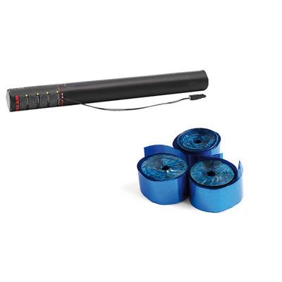 Electric Mettalic Streamer Cannon 50cm Blue