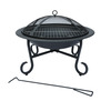 Image of 56cm Round Outdoor Garden Patio Fire Pit Heater Open Bowl Black