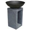Image of Fire Pit with Metal Fire Bowl and Hollow Concrete base for Log storage