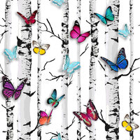 Image of Emperor's Garden Butterfly Wallpaper White Muriva 102529