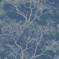 Image of Whispering Trees Glitter Wallpaper - Blue - Holden Decor 65402