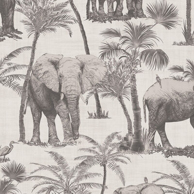 Journeys Elephant Grove Wallpaper Charcoal Arthouse 610702