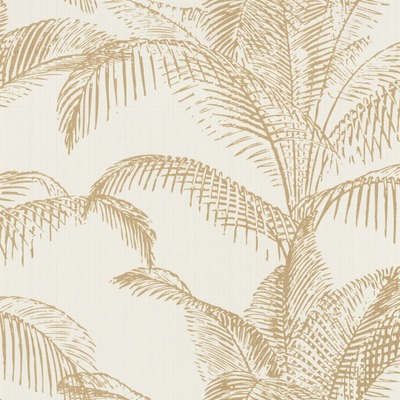 Pandore Palm Leaves Wallpaper White / Gold Rasch 406818
