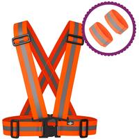 Image of High Visibility Reflective Sash with Ankle & 2 x Arm / Leg Bands - Orange or Yellow