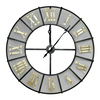 Image of Wrought Iron Outdoor Clock - Black & Antique Brass