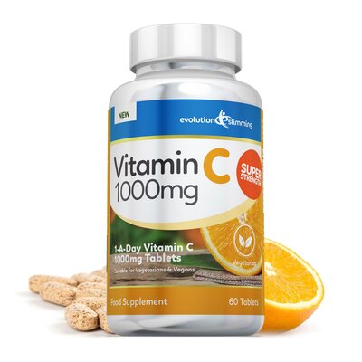 Vitamin C 1000mg Tablets, Suitable for Vegetarians & Vegans - 60 Tablets