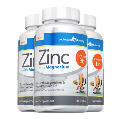 Zinc Tablets with Magnesium & Vitamin B6, Suitable for Vegans & Vegetarians - 180 Tablets