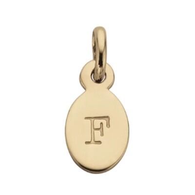 Bespoke Alphabet 'F' Charm - Gold